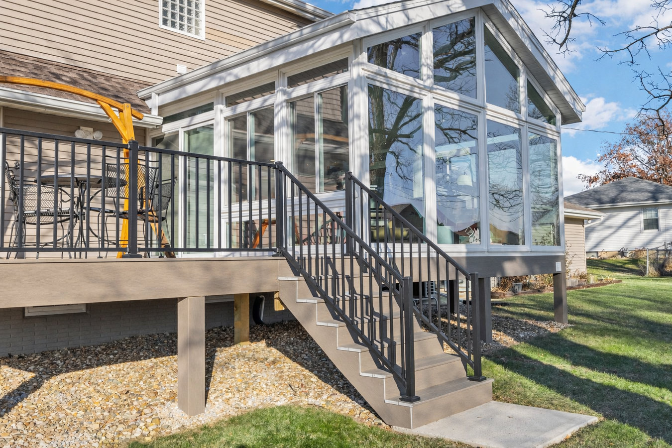 Deck-to-sunroom conversion in Pasadena, CA